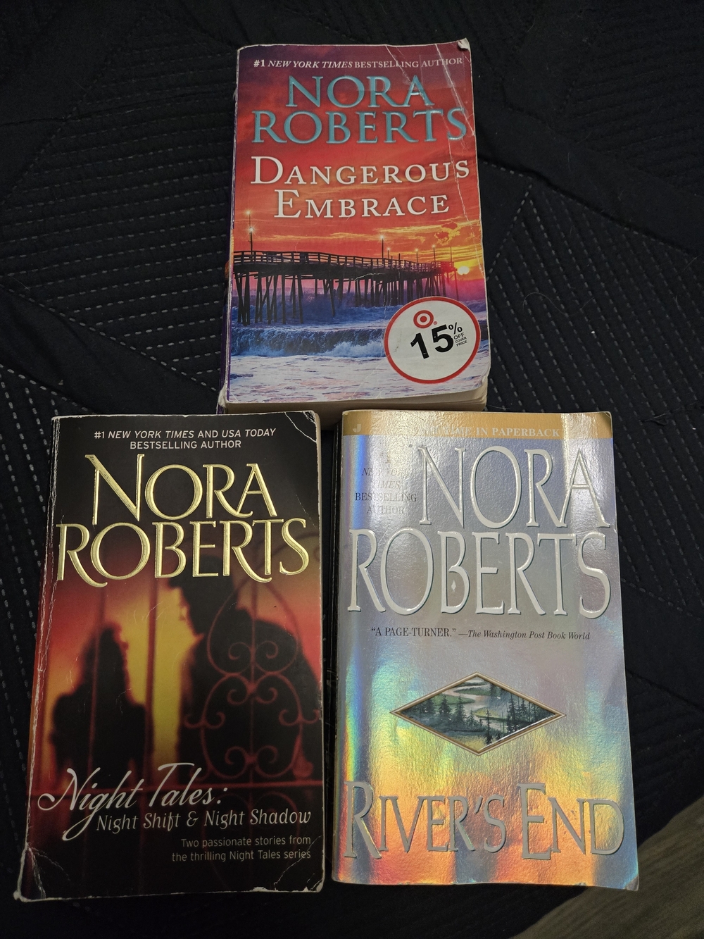 Nora Roberts Paperback Novel Bundle (Red, Black, Silver)